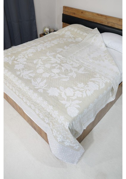 %100 Pamuk El Dokuması Kuş Desenli Pike 190 x 225 cm - Bej fiyatları