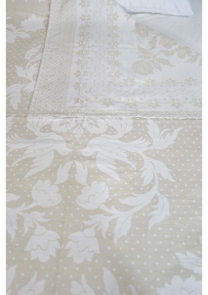 %100 Pamuk El Dokuması Kuş Desenli Pike 190 x 225 cm - Bej modelleri