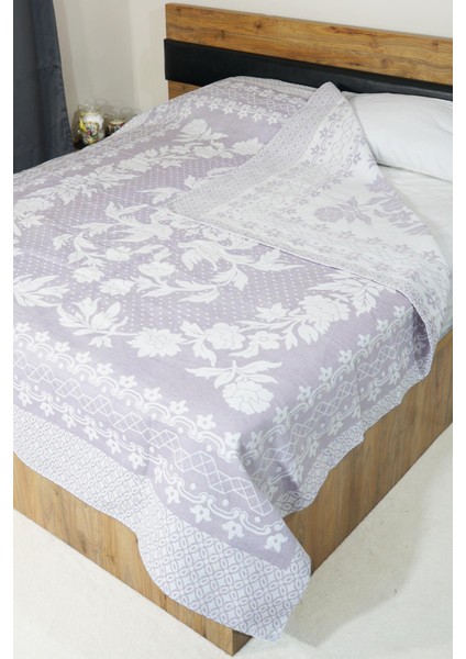 %100 Pamuk El Dokuması Kuş Desenli Pike 190 x 225 cm - Lila fiyatları
