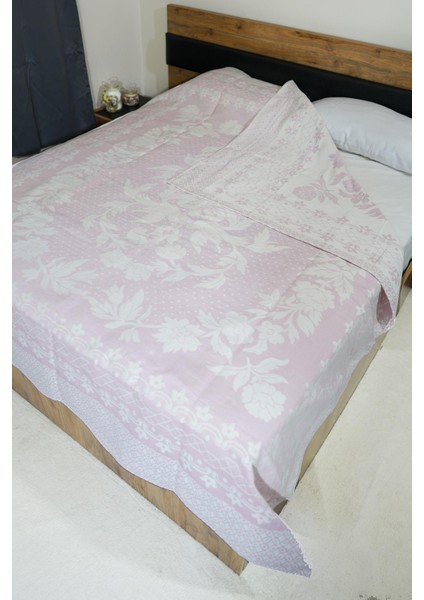 %100 Pamuk El Dokuması Kuş Desenli Pike 190 x 225 cm - Pembe fiyatları