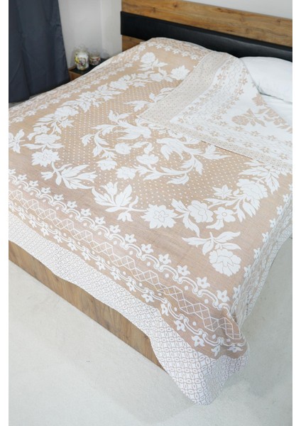 %100 Pamuk El Dokuması Kuş Desenli Pike 190 x 225 cm - Somon fiyatları