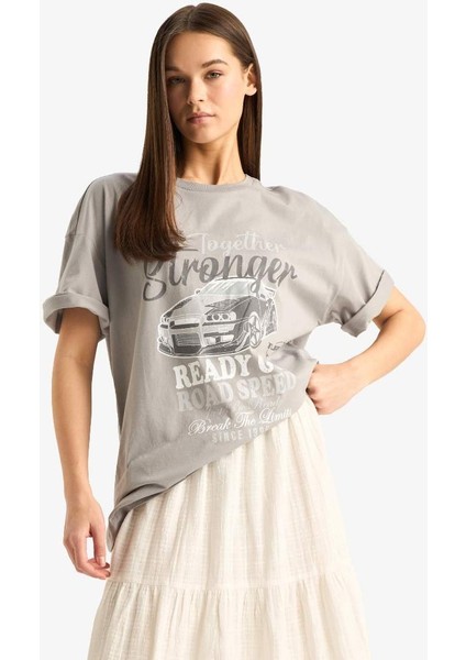 Kadın Kısa Kol T-Shirt D9617AX/GR454 Lt.grey modelleri