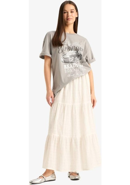 Kadın Kısa Kol T-Shirt D9617AX/GR454 Lt.grey fırsatları