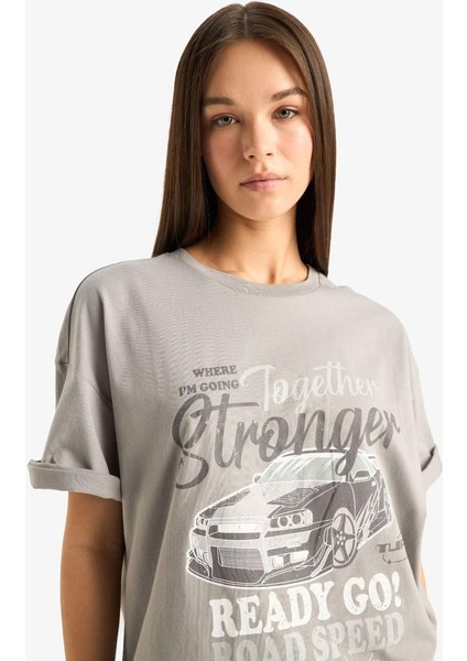 Kadın Kısa Kol T-Shirt D9617AX/GR454 Lt.grey indirimleri
