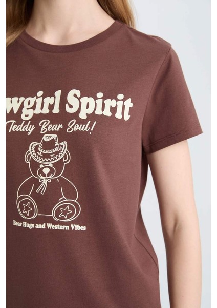 Kadın Kısa Kol T-Shirt E0630AX/BN278 Brown modelleri
