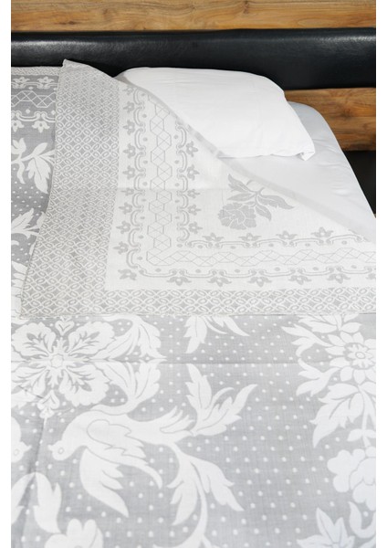 %100 Pamuk El Dokuması Kuş Desenli Pike 190 x 225 cm - Gri modelleri