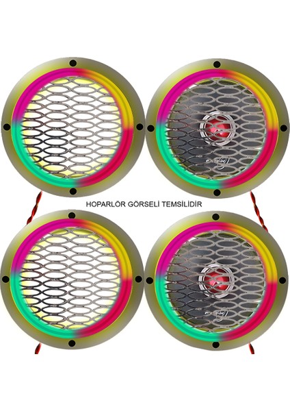 20CM Krom Pixel Ledli Hoparlör Kapak 4 Adet Animasyonlu Poke PK-4551