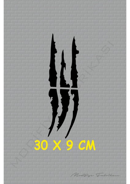 Pençe Sticker Folyo - Siyah - ( 30X9 cm )