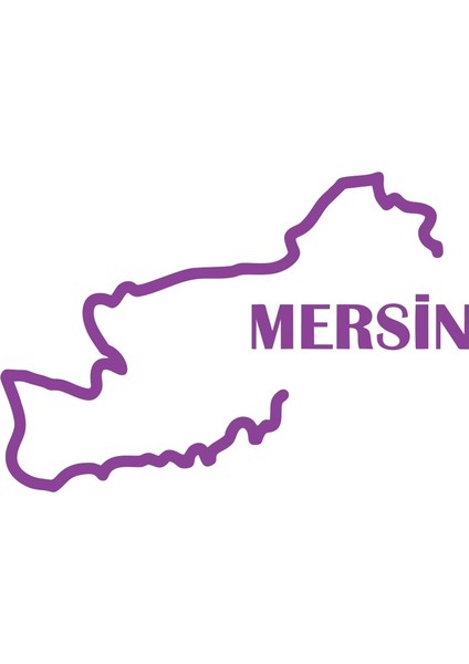 Mersin Harita Araba Sticker 17X17 cm Mor