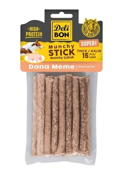 Süper Munchy Çubuk Dana Memeli Köpek Çiğneme Kemiği Kalın