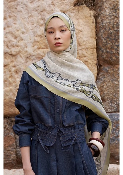 Yeşil Ed Scarf Sunrise Kemer Desen Şal fiyatları