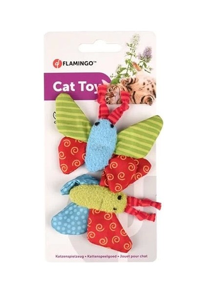 Yowly Kelebek Şeklinde Kedi Oyuncağı 2 Adet 9 cm