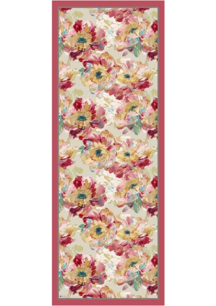 Pembe Ed Scarf Sunrise Çiçek Desen Şal