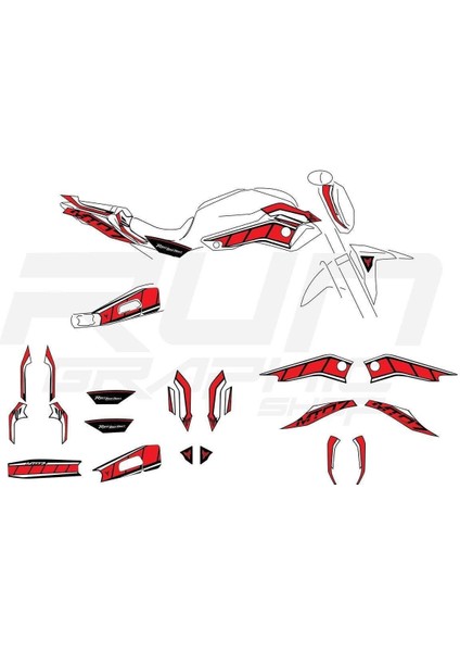 Yamaha mt 07 Kırmızı Sticker Set fiyatları