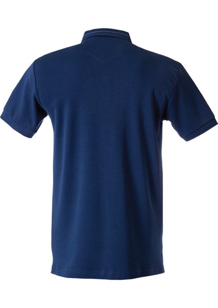 Polokoton % 100 Pamuk Polo Yaka Nakışlı Erkek T-Shirt – Indigo, Cepli, Kısa Kollu Yazlık Model fiyatları