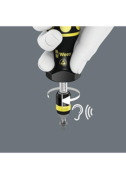7445 Kraftform Esd, Ayarlanabilir Torklu Tornavida, Hızlı Değiştirme Mandrenli Rapidaptor, 1/4 Inç, 2,5 - 11,5 Inç. Lbs. Wera 05074733001 modelleri