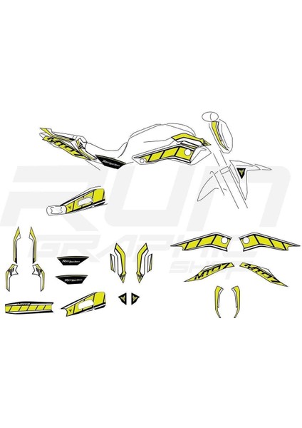 Yamaha mt 07 Yeşil Sticker Set fiyatları
