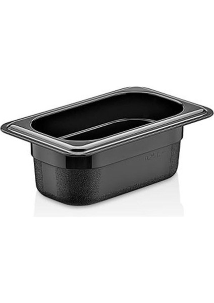 0.5L Siyah Polikarbon Gastronom Küvet, GN1/9, 65 mm, dayanıklı ve kullanışlı küçük boy