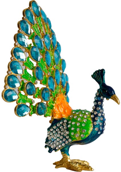 Kristal Taş Işlemeli Metal Tavus Kuşu Biblo – Dekoratif Şık Tasarım, 14X12 cm fiyatları