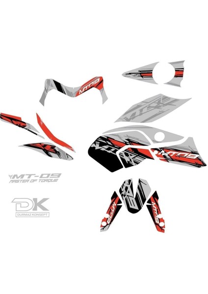 mt 09 Gri-Kırmızı Kanal 2014- 2016 Full Sticker Kit Set fiyatları