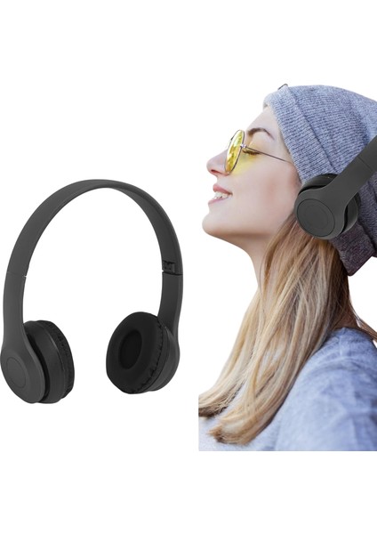 P47 Bluetooth 5. 0 Katlanabilir Kulaklık – Fm Radyo, Microsd, Kablolu/ kablosuz Moda | Yüksek Bass – Android Uyumlu – Uygun Fiyatlı