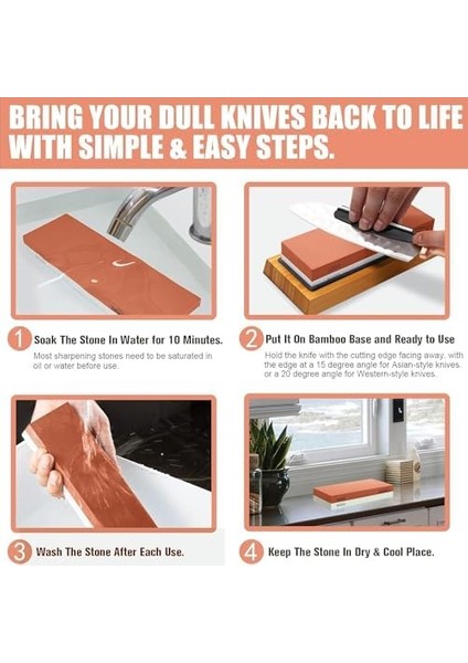 7 Parça Profesyonel Bıçak Bileme Seti 4 Taraflı Biley Taşı 400 1000 3000 8000 Sulu Bileme fiyatları