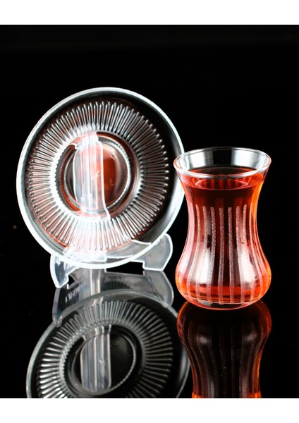 12 Parça 6 Kişilik Çay Takımı Gravür Desen 01
