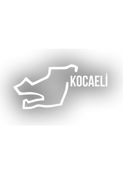 Kocaeli Harita Araba Sticker 17X17 cm Beyaz