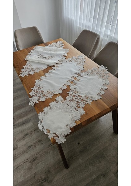 Keten Üzerine Ağar Güpürlü Lüx Salon Takımları modelleri