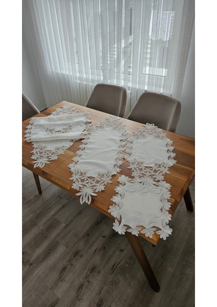 Keten Üzerine Ağar Güpürlü Lüx Salon Takımları fırsatları