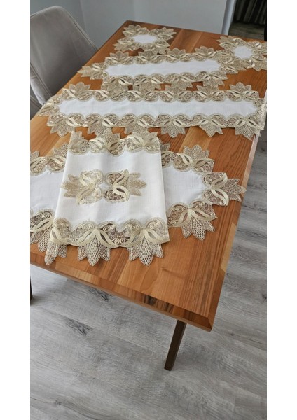 Keten Üzerine Ağar Güpürlü Lüx Salon Takımları fiyatları