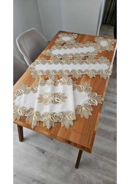 Keten Üzerine Ağar Güpürlü Lüx Salon Takımları fırsatları