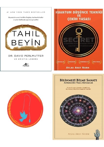 Tahıl Beyin + Kuantum Düşünce Tekniği ve Çekim Yasası + Bilinmezi Bilme Sanatı + Uçan Kuş Ayraç (Bu Set Yeni ve Eski Kitaplardan Oluşmaktadır)
