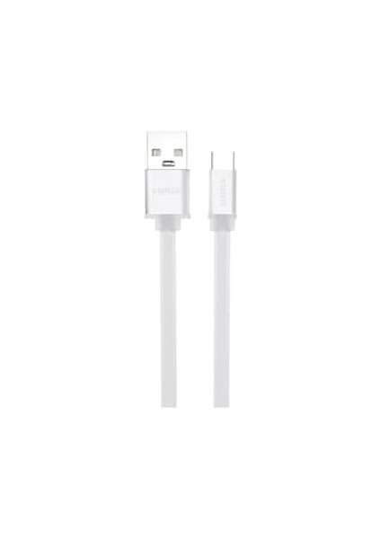 SC09 Soft Type-C 3A Çıkışlı Data ve Hızlı Şarj Kablo Beyaz