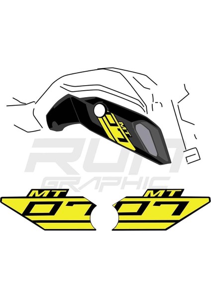 mt 07 2018-2019 Uyumlu Yeşil Ram Air Sticker
