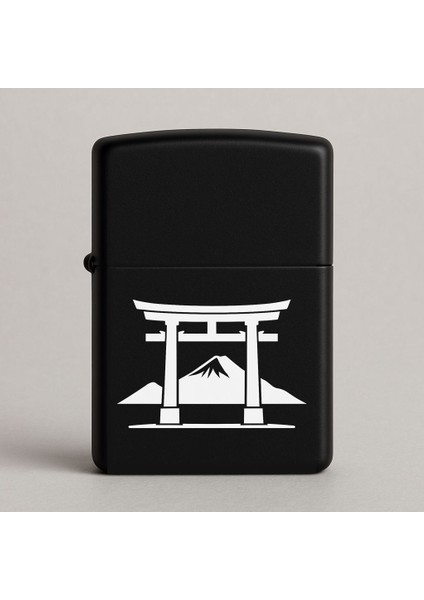 Torii Kapısı Desenli Kişiye Özel Isimli Siyah Benzinli Metal Çakmak fiyatları