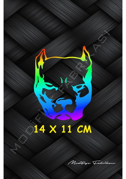 Pitbull Sticker Folyo - Hologram - 14 x 11 cm