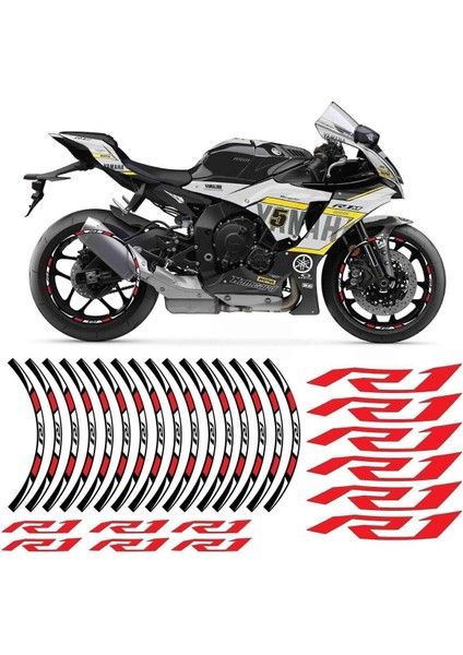 Yamaha Yzf R1 Kırmızı Jant Şeridi Sticker