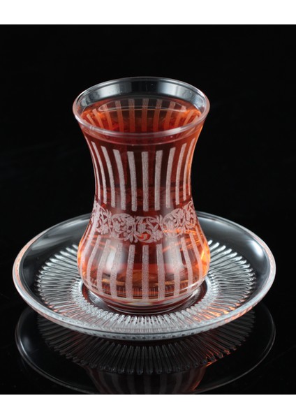 12 Parça 6 Kişilik Çay Takımı Gravür Desen 03 fırsatları