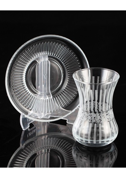 12 Parça 6 Kişilik Çay Takımı Gravür Desen 03 indirimleri