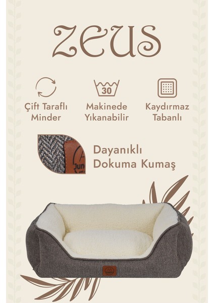 Zeus, Çift Taraflı Minderli, Kaydırmaz Tabanlı, Yıkanabilir, Yüksek Kaliteli Kedi ve Köpek Yatağı fiyatları