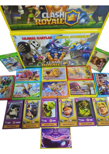 Clash Royale Oyun Kağıtları (10 Mini Kutu 60 Kart 10 Sticker) Sürpriz Oyuncak Hediyeli