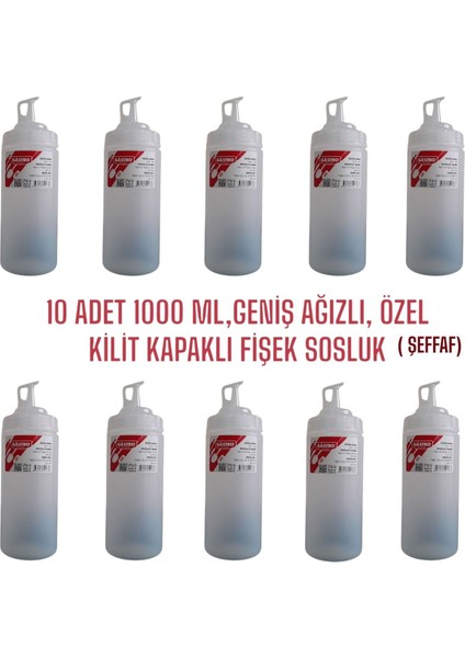 Geniş Ağızlı, Kilitli 1000 ML Şeffaf Plastik Fıçı Seti, Çok Amaçlı Kullanım