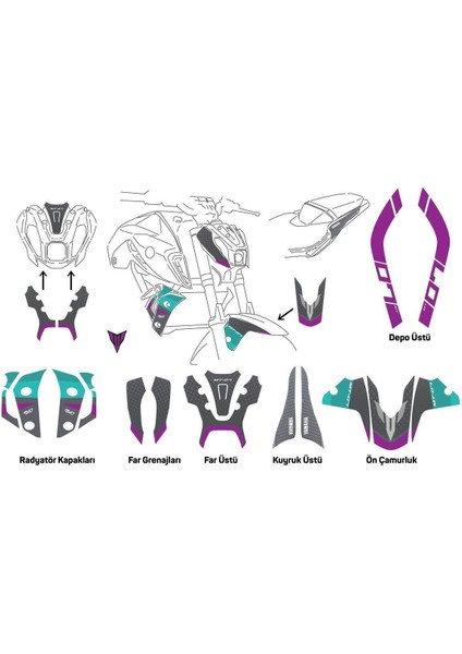 Yamaha mt 07 Optım 2020-2024 Sticker Set