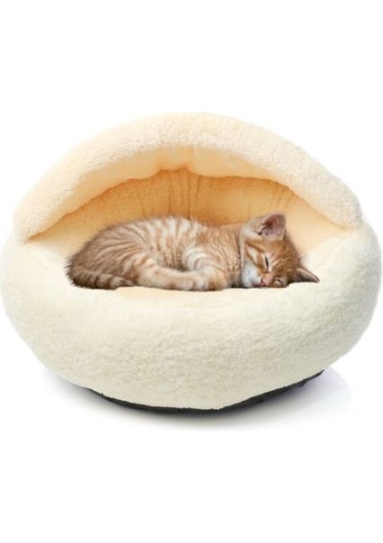 Pet Kedi Köpek Yuvarlak Yatak Peluş Kedi Sıcak Yatak Tüylü Kedi Köpek Puf
