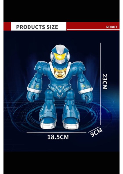 Uzaktan Kumandalı Full Fonksiyon Işıklı ve Sesli Dansçı Interaktif Pilli Robot 25 cm +3 Yaş