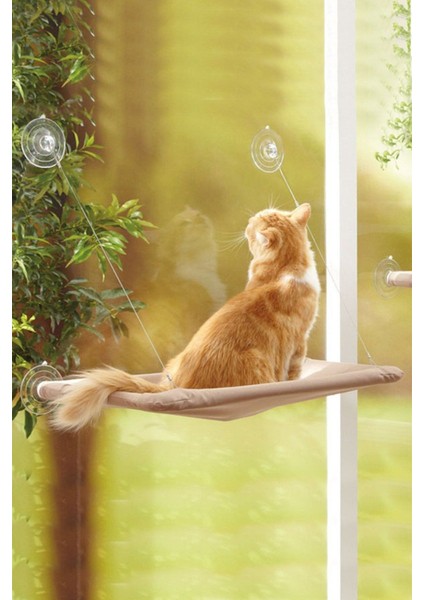 Cama Asılan Kedi Yatağı Minderi (Yapışan Vantuzlu) Kedi Hamağı
