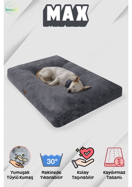 Max, Ultra Yumuşak, Kaydırmaz Tabanlı, Konforlu Kedi ve Köpek Yatağı, Yer Minderi