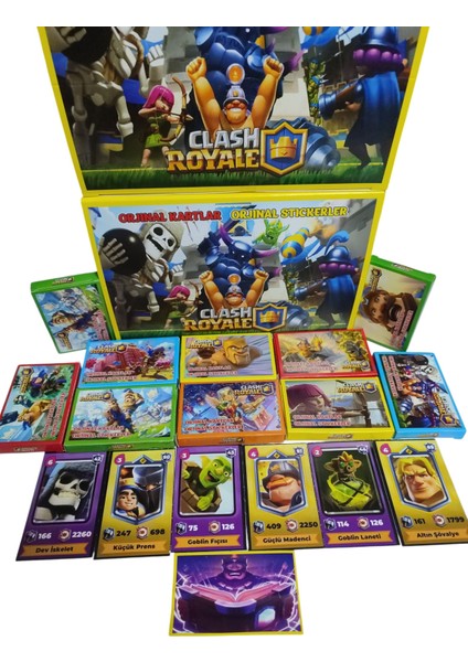 Clash Royale Oyun Kağıtları (5 Mini Kutu 30 Kart 5 Sticker) Sürpriz Oyuncak Hediyeli fiyatları