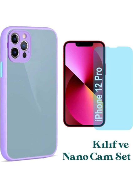Apple iPhone 12 Pro Uyumlu Montreal Kılıf ve Nano Cam Ekran Koruyucu Set